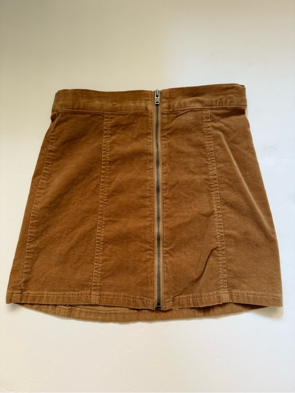 Crazy 8 Girls Size 7 Camel Velvet Zip Front A-Line Skirt